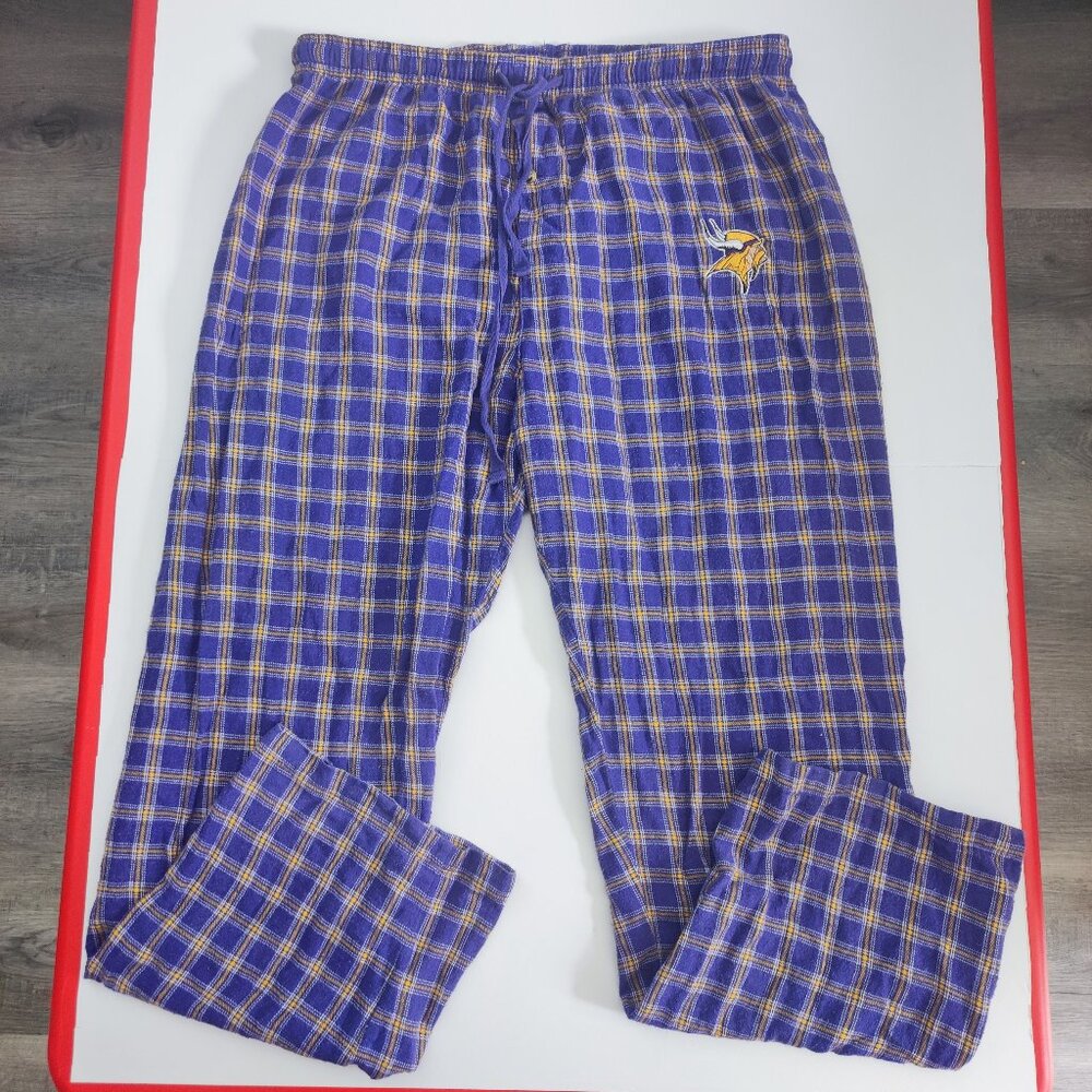 Minnesota Vikings official pyjama pants purple yellow checkered men's size M